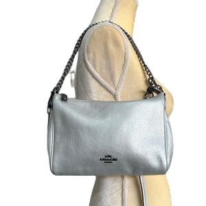 EUC Coach Carrie Silver Metallic Shoulder Crossbody Bag